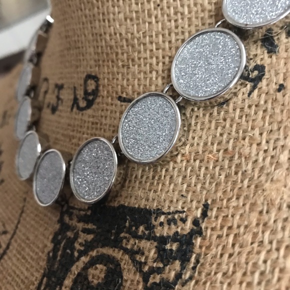 New York & Co Silver, Glittery Statement Necklace - Picture 2 of 2